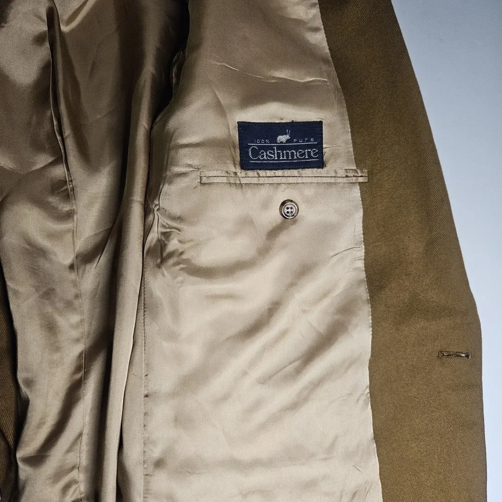 Bill Blass Mens Blazer 46L Cashmere Brown Dick‎ Bruhn Coat Suit Jacket